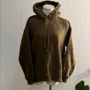 Everlane Olive Green Hoodie Relaxed Fit Sweatshirt